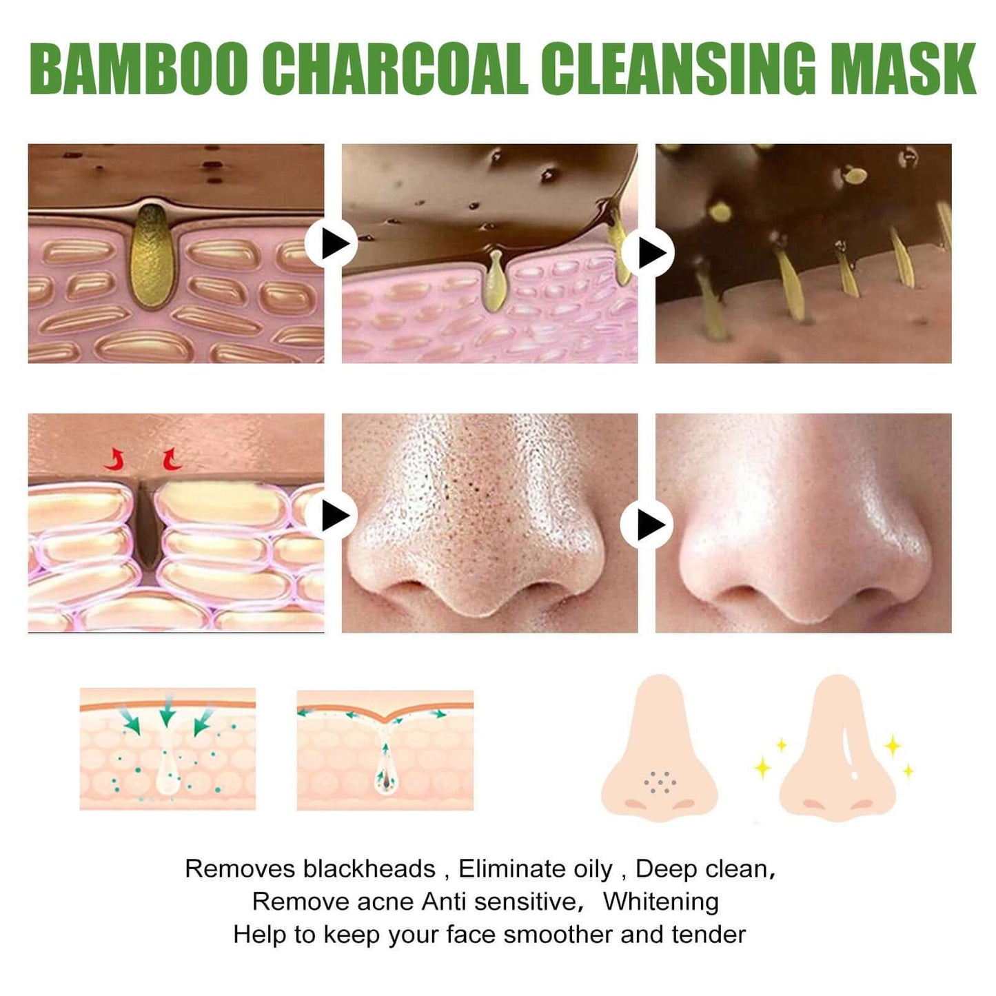 Bamboo Charcoal Facial Mask Hydrating and Effective for blackhead removal
